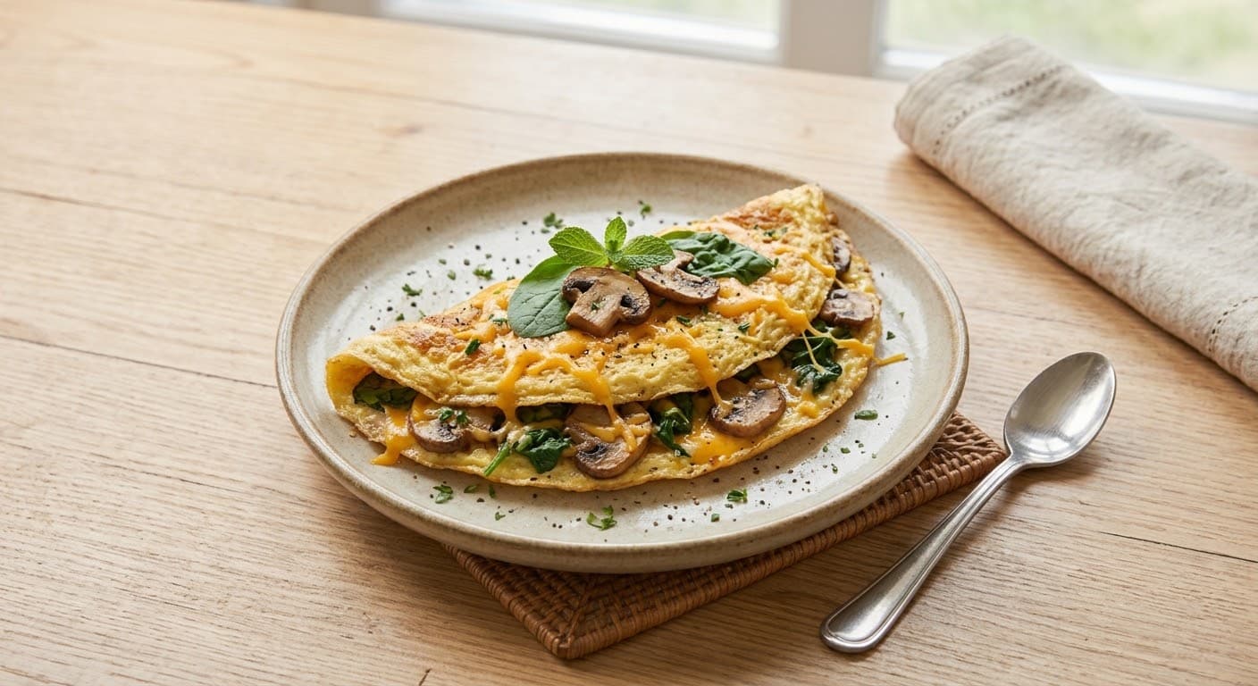 3-Egg Veggie Omelette with Cheddar